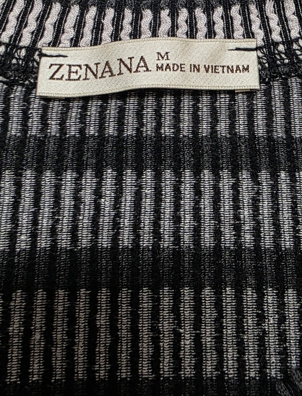 Zenana Black & White Striped Textured Knit Top Size Medium NWOT - Picture 5 of 6